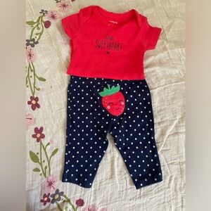 Carter’s Newborn 3-Piece Set - “Little Sweetheart” with Strawberry Theme